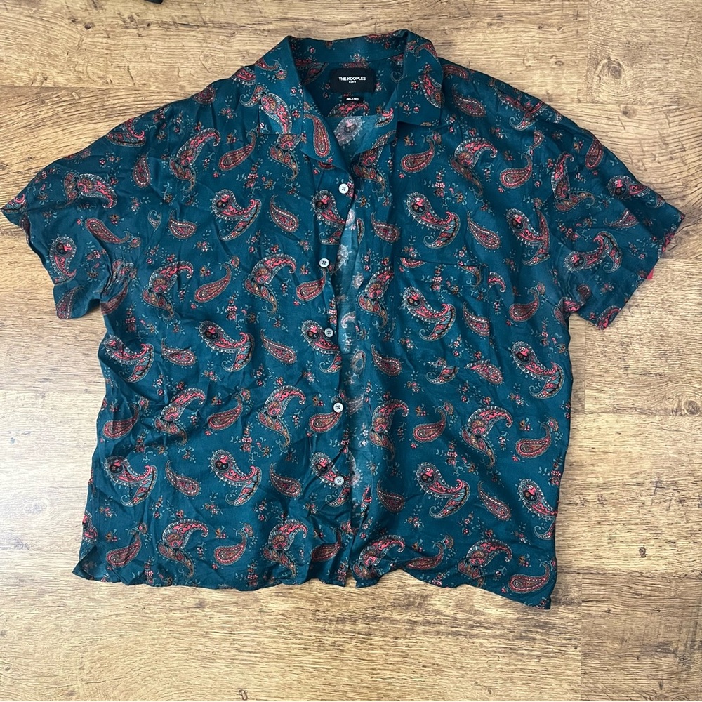 The Kooples Teal Paisley Cotton Fabric